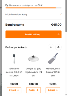 Krepšelyje 45,00 €